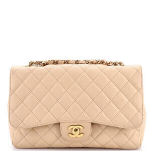Chanel Jumbo Classic Single Flap Bag Quilted Caviar